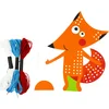 Image de Knutselset Borduren / Kruissteek - Vos - Draad & Naald - Blauw - Hobby DIY Kind 3+ - 16x20.9cm