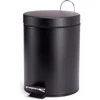 Image de MSV Prullenbak/pedaalemmer - metaal - zwart - 3 liter - 17 x 25 cm - Badkamer/toilet