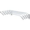 Image de MSV Uitschuifbaar wasgoedrekje/droogrek - 5 meter waslijn - Ophangbaar aan muur - wit - 100 cm - metaal