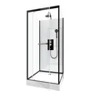 Image de Cabine de douche carrée 90x90x230cm - extra blanc et profilé noir mat - LUNAR SQUARE 90