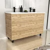 Image de Meuble de salle de bains 120cm 6 Tiroirs_Chêne Naturel + Vasque céramique blanche - TIMBER 120