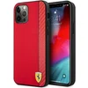 Image de Ferrari Smooth Carbon Back Case - Geschikt voor Apple iPhone 12 Pro Max (6.7") - Rood