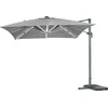 Image de Parasol vrijhangend tuin zweefparasol led aluminium "Sun 3 Luxe" 3 x 3 m - Grijs