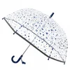 Image de Smati - Transparante kinderparaplu, blauwe sterren - Blauw