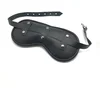 Image de blind up - gevoerde leren oogmasker - zwart