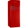 Image de Helvetia Retro Koelvriescombinatie HRDPER206ER1 - Rood - 144 cm Hoog - 4ster Vriezer - Vintage - 206 Liter