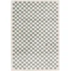 Image de sweeek - Lichtblauw en crèmekleurig geruit shaggy vloerkleed