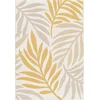 Image de sweeek - Tapijt voor binnen en buiten, beige en mosterdkleurig plantenpatroon, gerecycled polyester