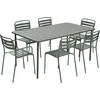 Image de sweeek - Tuintafel + 6 stoelen, waarvan 2 met armleuning, roestvrij staal 160 x 90 x 72,5cm - amélie