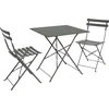 Image de sweeek - Bistrotuinset vierkante metalen tafel met twee stoelen inklapbaar - emilia