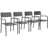 Image de sweeek - Set van 4 stapelbare tuinstoelen savannah van aluminium en textileen, 57,5 x 54 x 86 cm