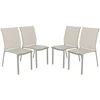 Image de sweeek - Set van 4 stapelbare tuinstoelen van aluminium en textileen 64,5 x 45,5 x 89,5 cm - buffalo