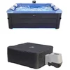 Image de MSPA - Spa Oslo Sapphire met hoes - Spa oslo sapphire opblaasbare spa voor 160cm 6 personen met hydromassage, 4 kussens + inbegrepen afdekzeil + thermische hoes