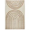 Image de sweeek - Interieurtapijt, geometrisch regenboog patroon, beige, lange haren