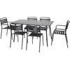 Image de sweeek - Opklapbare tuintafel en 6 stoelen waarvan 2 met armleuning metaal - amélia