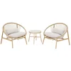 Image de sweeek - Set van 2 tuinstoelen met stalen en rotan tafel - narola