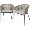 Image de sweeek - Set van 2 tuinstoelen met armleuningen van touw en gegalvaniseerd staal - santos