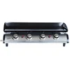 Image de sweeek - Gasplancha 4 branders 10 kw barbecue buitenkeuken geëmailleerde roestvrijstalen plaat - porthos