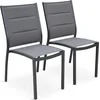 Image de sweeek - Set van 2 stapelbare chicago stoelen van aluminium en textileen