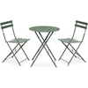 Image de sweeek - Emilia ronde inklapbare bistro tuinset, tafel 60cm diameter met twee inklapbare stoelen, gepoedercoat staal