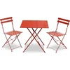 Image de sweeek - Bistrotuinset vierkante metalen tafel met twee stoelen inklapbaar - emilia