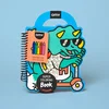 Image de OMY - kleurboek - stickerboek - dino - inclusief 5 krijtjes - kleuren en tekenen - kleuren voor onderweg - kleurboek voor kinderen