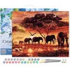 Image de Figured'Art Schilderen op Nummer Volwassenen met lijst - Olifanten bij zonsondergang - Handwerk acrylverf Kit DIY Compleet - 40x50cm Canvas al ingelijst