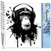 Image de Figured'Art Schilderen op Nummer Volwassenen canvas Gorilla met koptelefoon - Handwerk acrylverf Kit DIY Compleet - 40x50cm zonder frame