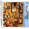 Image de Figured'Art Schilderen op Nummer Volwassenen canvas Picasso viool en druiven - Handwerk acrylverf Kit DIY Compleet - 40x50cm zonder frame