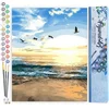 Image de Figured'Art Schilderen op Nummer Volwassenen canvas Vogels en Zeezicht - Handwerk acrylverf Kit DIY Compleet - 40x50cm zonder frame