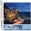 Image de Figured'Art Schilderen op Nummer Volwassenen canvas Dorp en kust - Handwerk acrylverf Kit DIY Compleet - 40x50cm zonder frame