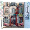 Image de Figured'Art Schilderen op Nummer Volwassenen canvas Vintage Bistro - Handwerk acrylverf Kit DIY Compleet - 40x50cm zonder frame