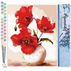 Image de Figured'Art Schilderen op Nummer Volwassenen canvas Mooie klaprozen - Handwerk acrylverf Kit DIY Compleet - 40x50cm zonder frame