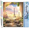 Image de Figured'Art Schilderen op Nummer Volwassenen canvas Prachtig landschap van Parijs - Handwerk acrylverf Kit DIY Compleet - 40x50cm zonder frame