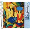 Image de Figured'Art Schilderen op Nummer Volwassenen canvas Vrouwen en blauwe kat - Handwerk acrylverf Kit DIY Compleet - 40x50cm zonder frame