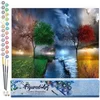 Image de Figured'Art Schilderen op Nummer Volwassenen canvas De 4 seizoenen - Handwerk acrylverf Kit DIY Compleet - 40x50cm zonder frame