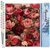 Image de Figured'Art Schilderen op Nummer Volwassenen canvas Romantische rode rozen - Handwerk acrylverf Kit DIY Compleet - 40x50cm zonder frame