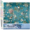 Image de Figured'Art Schilderen op Nummer Volwassenen canvas Bloemen en vogels aquarel - Handwerk acrylverf Kit DIY Compleet - 40x50cm zonder frame