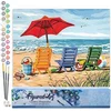 Image de Figured'Art Schilderen op Nummer Volwassenen canvas Strandstoelen - Handwerk acrylverf Kit DIY Compleet - 40x50cm zonder frame