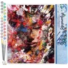 Image de Figured'Art Schilderen op Nummer Volwassenen canvas Abstract vrouwelijk gezicht - Handwerk acrylverf Kit DIY Compleet - 40x50cm zonder frame