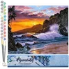 Image de Figured'Art Schilderen op Nummer Volwassenen canvas Klif en golven - Handwerk acrylverf Kit DIY Compleet - 40x50cm zonder frame