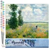 Image de Figured'Art Schilderen op Nummer Volwassenen canvas Monet Veld met klaprozen - Handwerk acrylverf Kit DIY Compleet - 40x50cm zonder frame