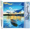 Image de Figured'Art Schilderen op Nummer Volwassenen canvas Kleine boot bij zonsopgang - Handwerk acrylverf Kit DIY Compleet - 40x50cm zonder frame