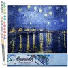 Image de Figured'Art Schilderen op Nummer Volwassenen canvas Van Gogh Sterrennacht boven de Rhône - Handwerk acrylverf Kit DIY Compleet - 40x50cm zonder frame