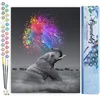 Image de Figured'Art Schilderen op Nummer Volwassenen canvas Olifant kunst kleuren - Handwerk acrylverf Kit DIY Compleet - 40x50cm zonder frame
