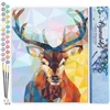 Image de Figured'Art Schilderen op Nummer Volwassenen canvas Modern Rendier - Handwerk acrylverf Kit DIY Compleet - 40x50cm zonder frame