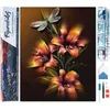Image de Figured'Art Diamond Painting set Volwassenen 40x50 cm Lelie en Libelle - 5D DIY Art full drill vierkante diamant - Opgerold canvas