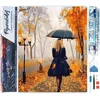 Image de Figured'Art Diamond Painting set Volwassenen 40x50 cm Vrouw in de regen - 5D DIY Art full drill vierkante diamant - Opgerold canvas