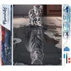Image de Figured'Art Diamond Painting set Volwassenen 40x50 cm Reflecterende tijger en leeuw - 5D DIY Art full drill vierkante diamant - Opgerold canvas
