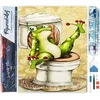 Image de Figured'Art Diamond Painting set Volwassenen 40x50 cm Kikker in toiletten - 5D DIY Art full drill vierkante diamant - Opgerold canvas